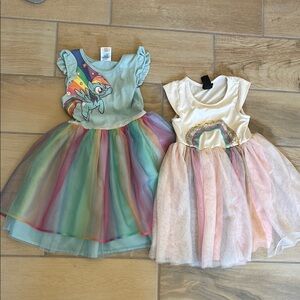 Two Colorful Rainbow Tulle Dresses size 6
